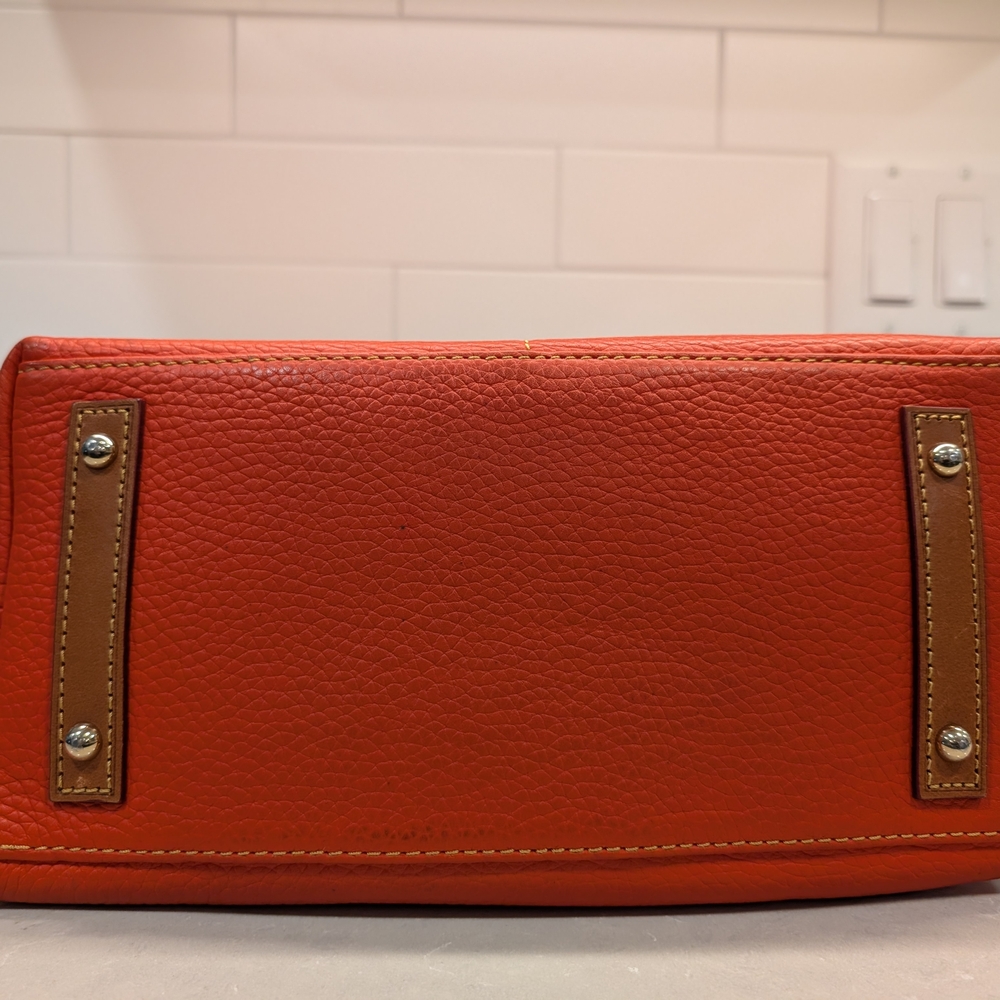 Dooney & Bourke Dillen Double Pocket Leather Satchel Bag - Picture 8 of 11